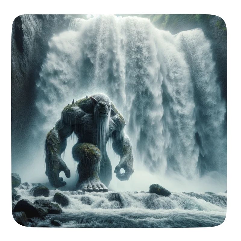 Troll im Wasserfall