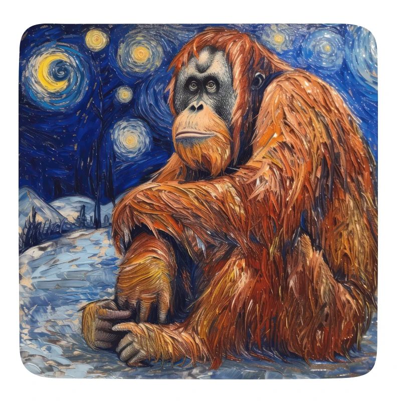 Orangutan, Monkey, Animal, Van Gogh, Starry Night