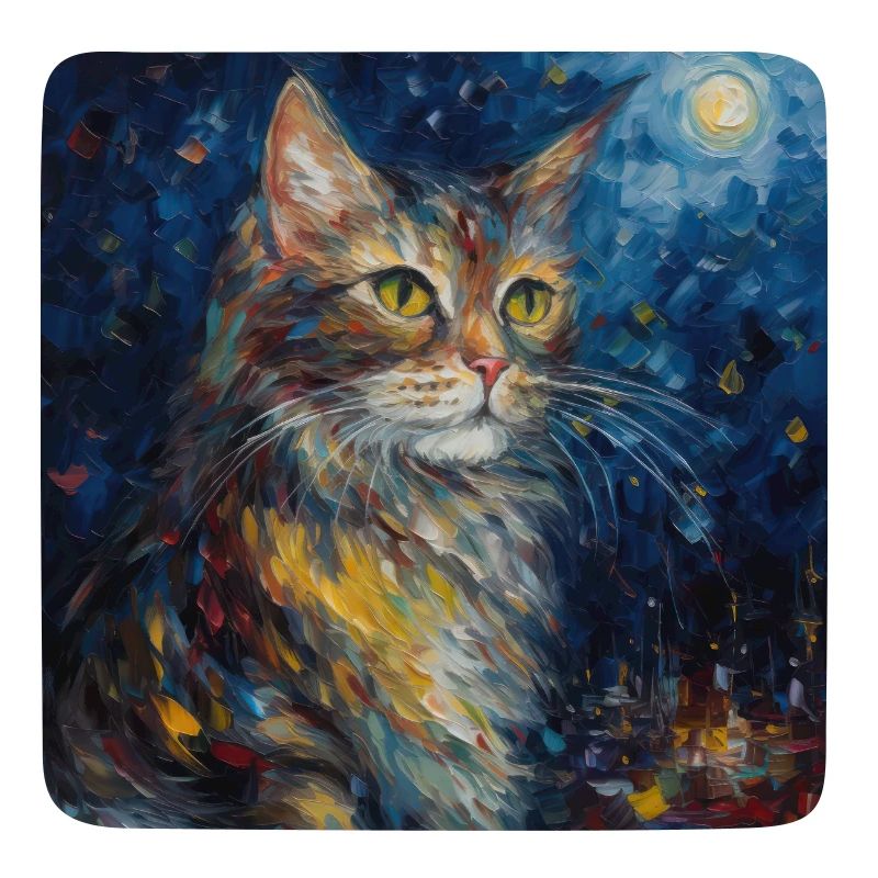 Chat, Motif De Chat, Van Gogh, Nuit Étoilée