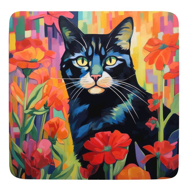 cat, cat motif, flowers, gift, gift idea