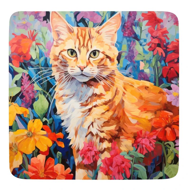 chat, motif de chat, fleurs, cadeau, idée cadeau