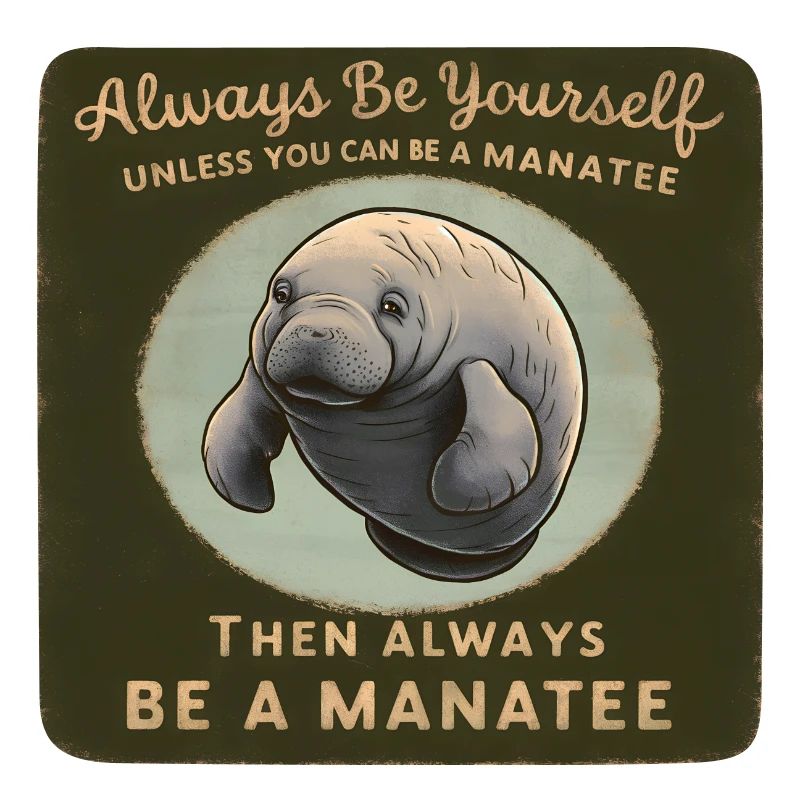 Sei Du selbst oder sei ein Manatee Lebensweisheit