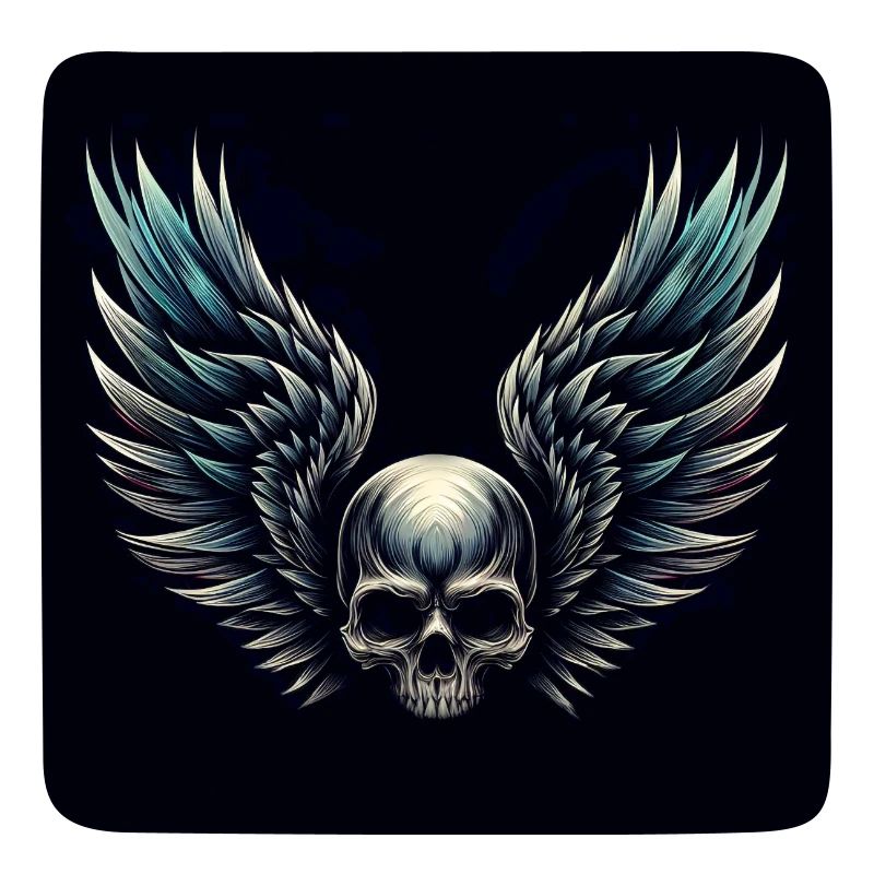 Crâne avec des ailes (noir)
