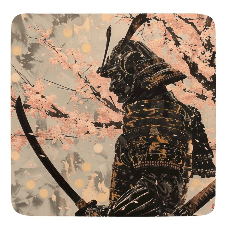 Japanisch, Samurai, Kirschblüte, Kunst, Ukiyo-E