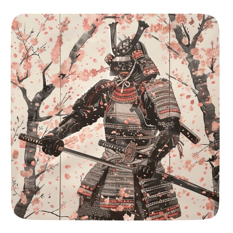 Japanisch, Samurai, Kirschblüte, Kunst, Ukiyo-E