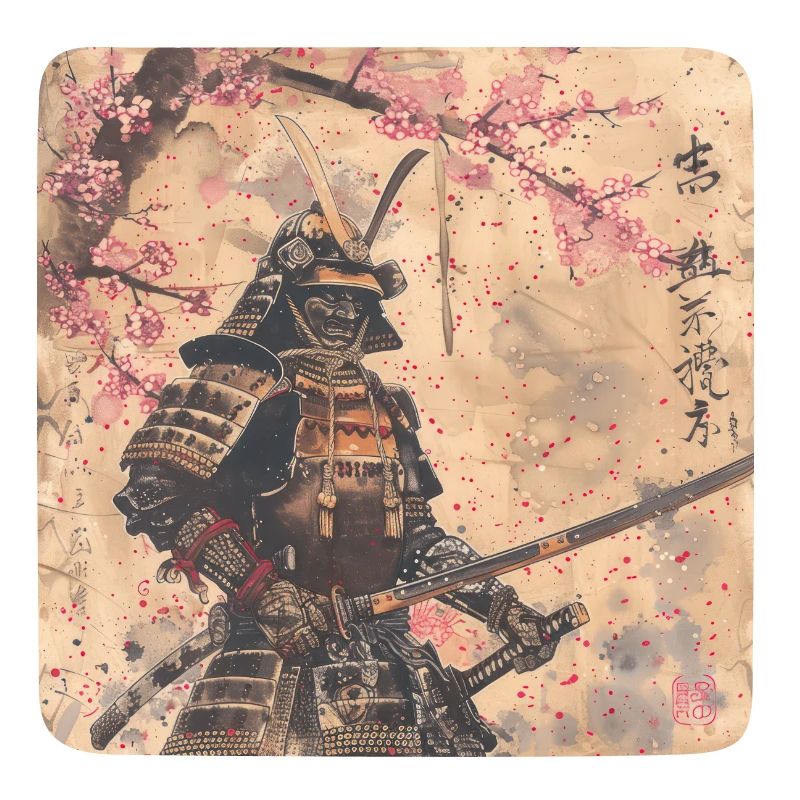 Japanisch, Samurai, Kirschblüte, Kunst, Ukiyo-E