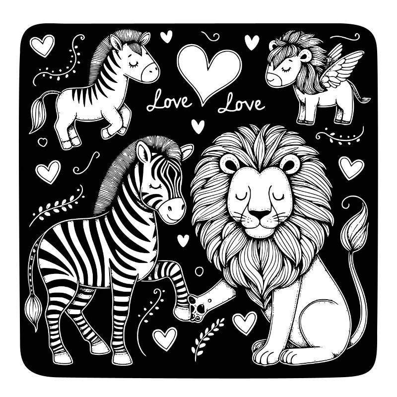 Löwe und Zebra Liebe und Freundschaft