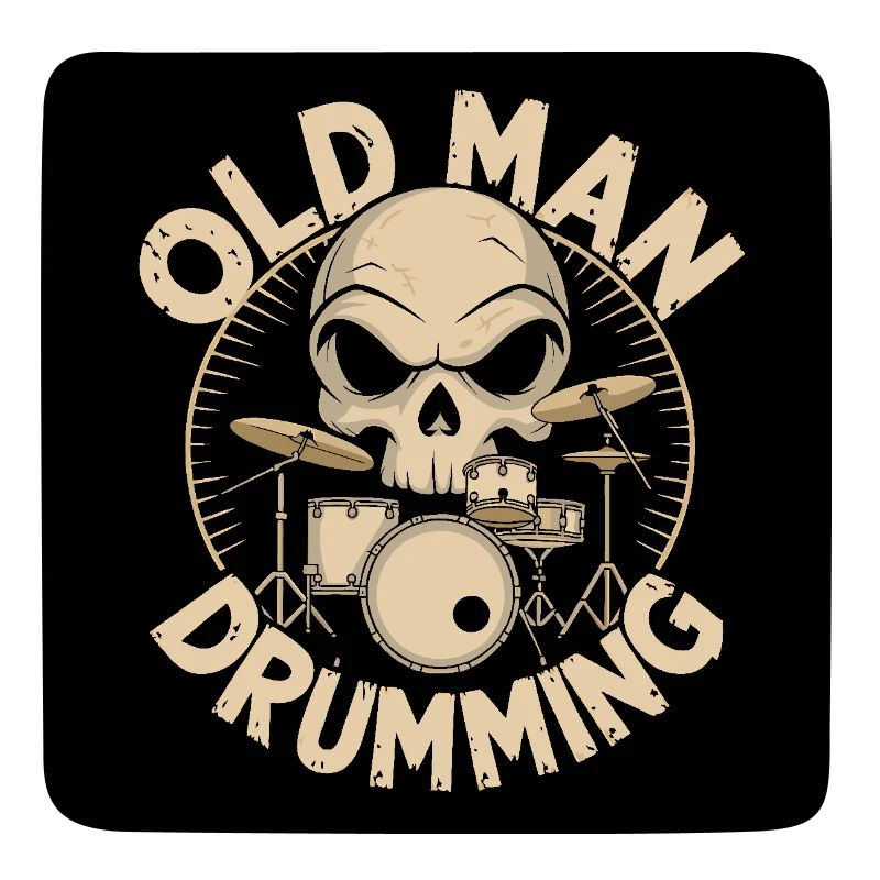 Old and loud old man plays drums