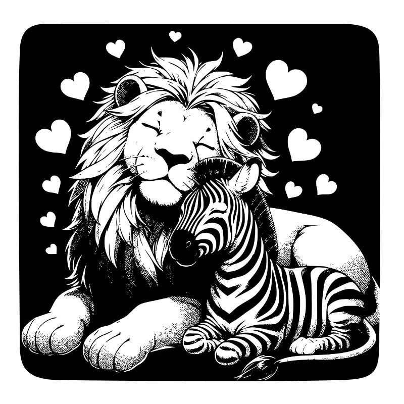 Löwe und Zebra Liebe und Freundschaft