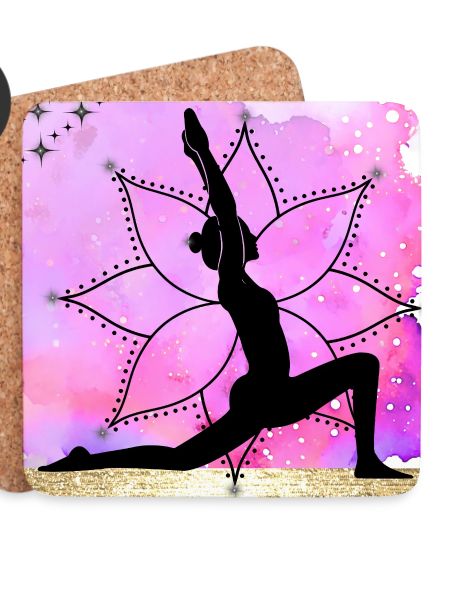Yoga-Silhouette auf Mandala