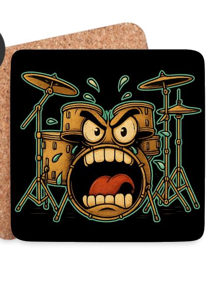 Wütendes Drumset Cartoon