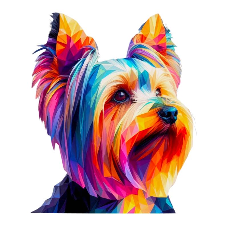Modern geometric dog's muzzle Yorkshire terrier