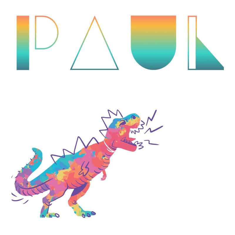 PAUL - Beautiful boy name with dinosaur