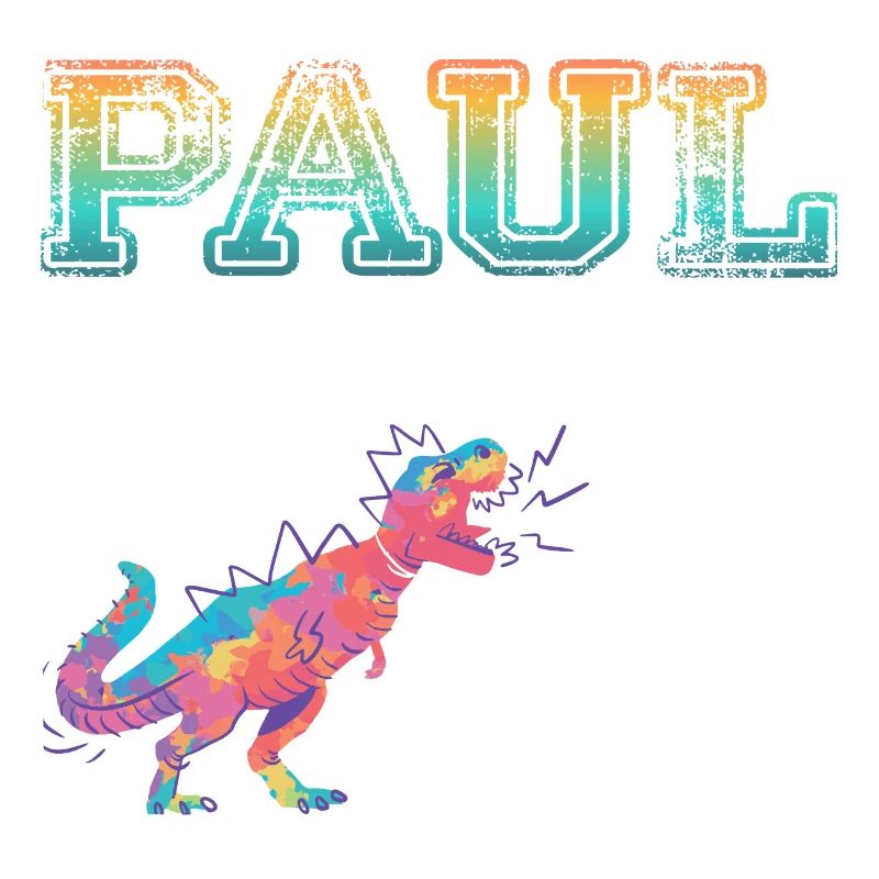 PAUL - Beautiful boy name with dinosaur