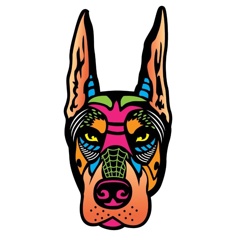 Schädel Dobermann. Maler Gift