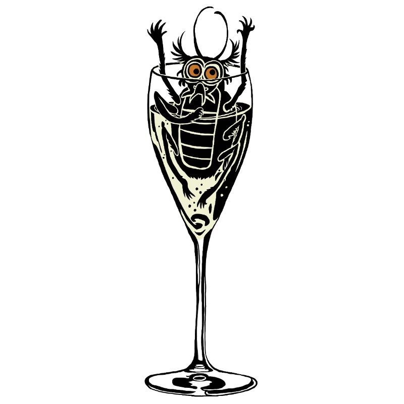 Insecte dans le vin mousseux