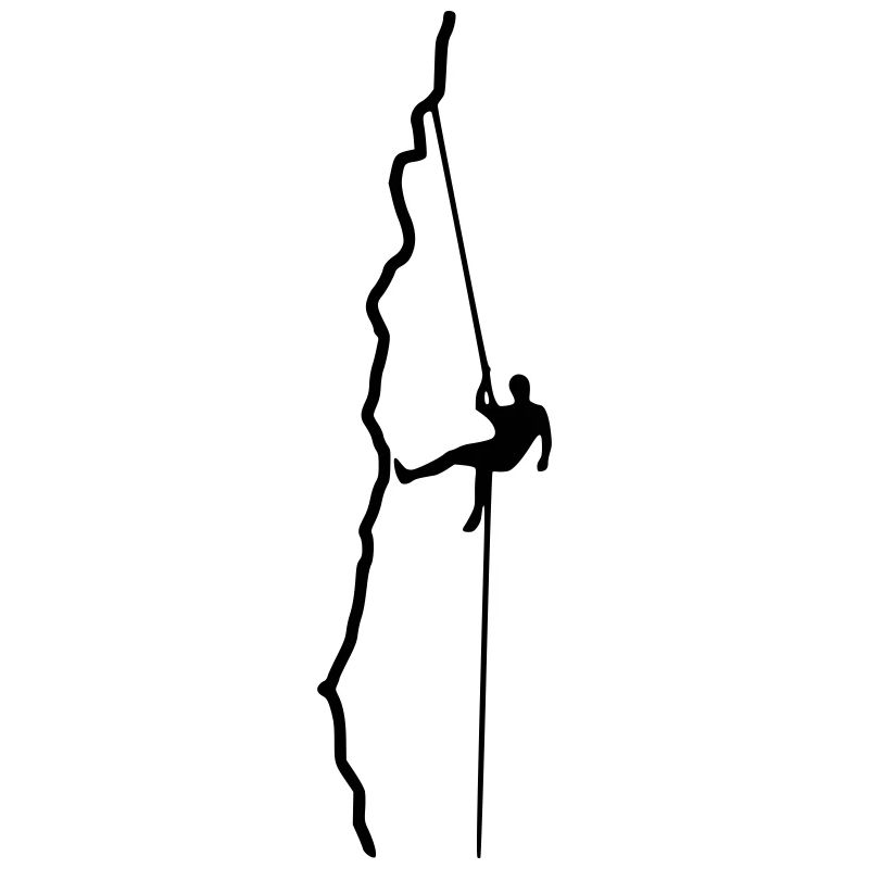 Climber rappelling
