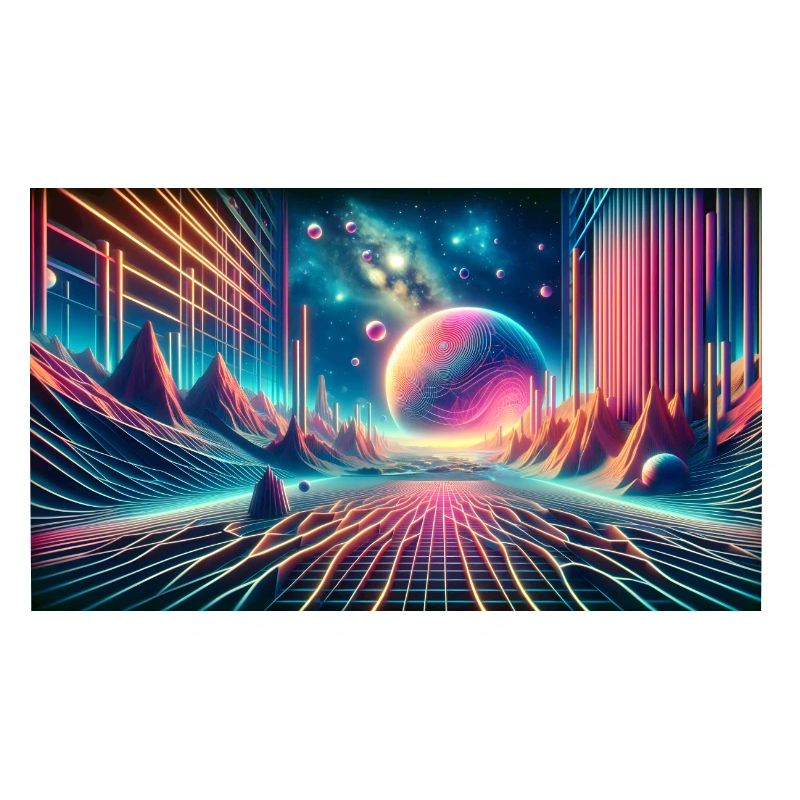 Neon Dreamscape Odyssey – Synthwave Surrealismus Wid