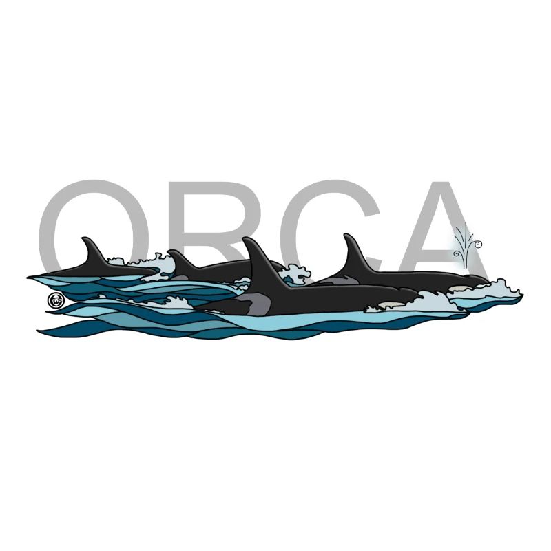Orca mit Text
