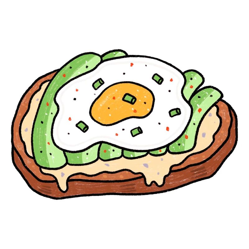 Avocado Fried Egg Bread Snack