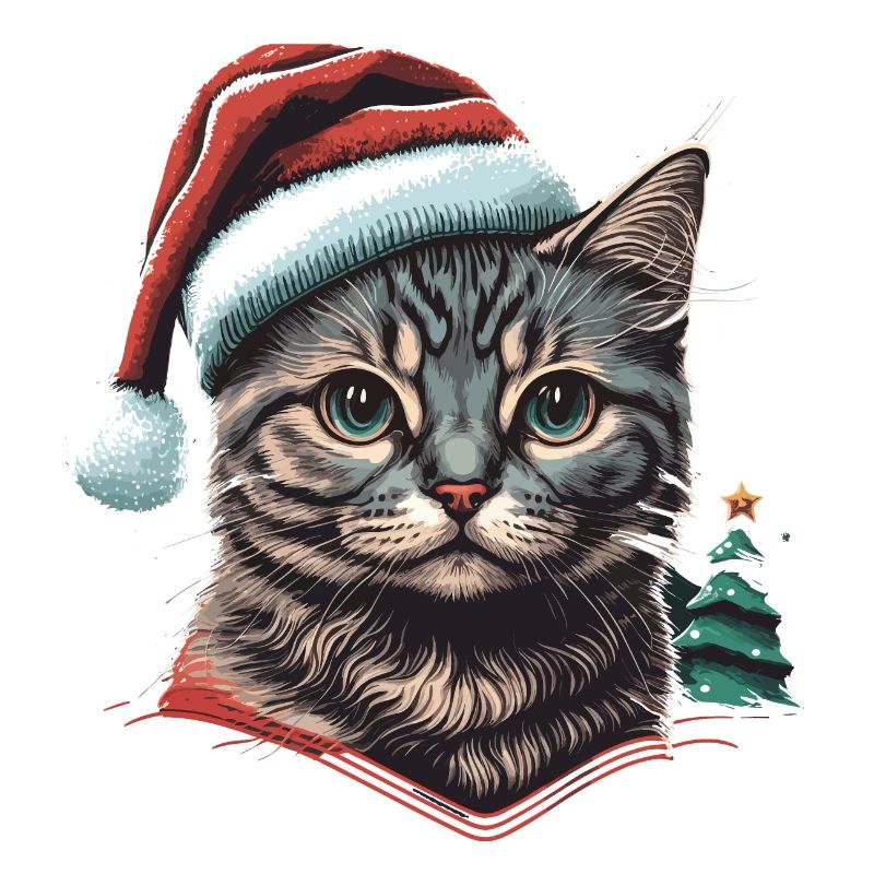 Illustration parfaite du chat de Noël, l’idéal