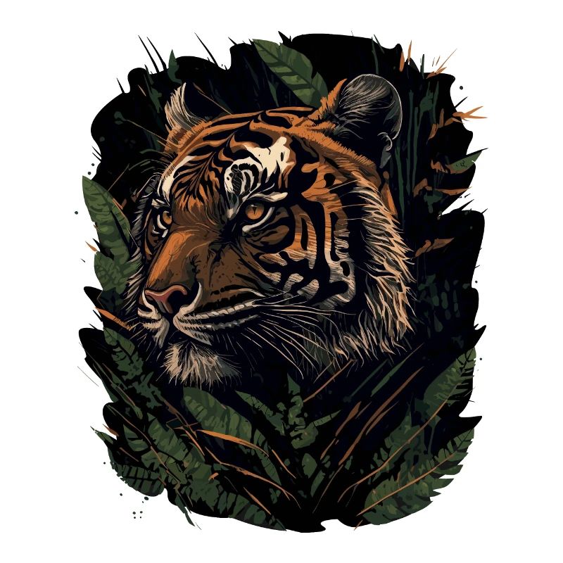Tigre tapi dans la jungle