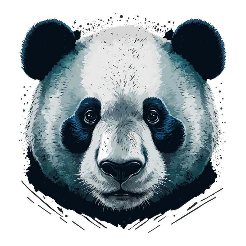 Realistic Panda Head