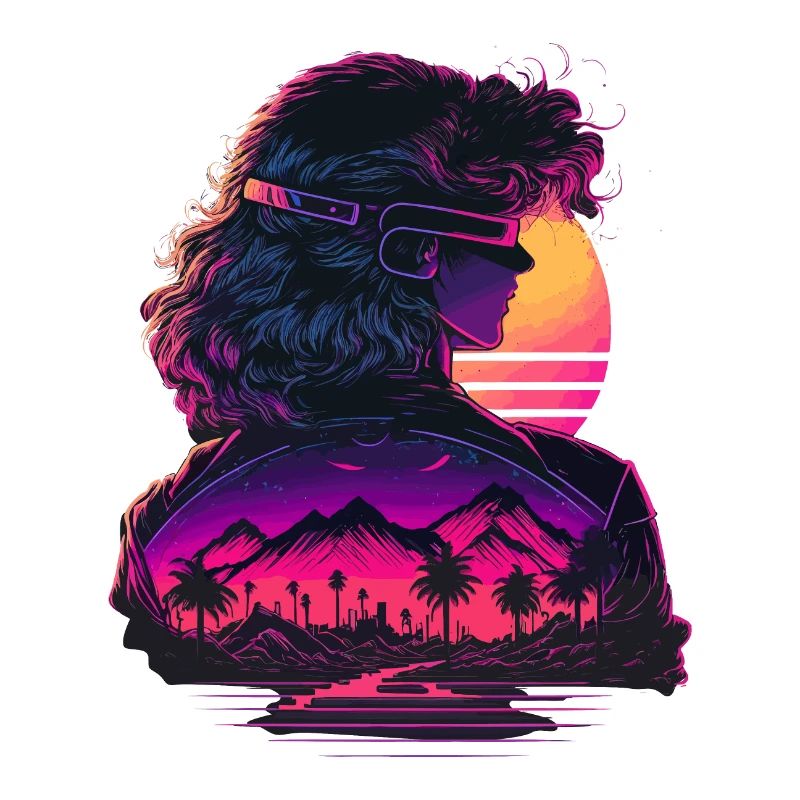 Retrowave Mädchen