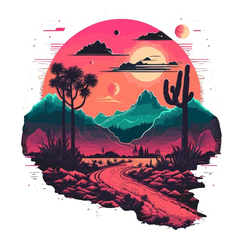 Montagnes Synthwave