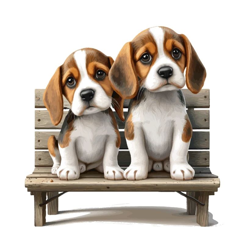 2 Beagles on Bank Gift