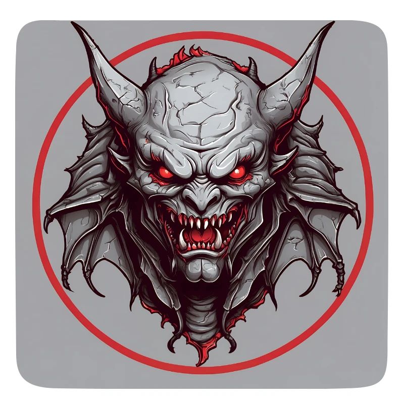 Devil with red glowing eyes