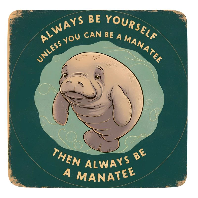 Sei Du selbst oder sei ein Manatee Lebensweisheit