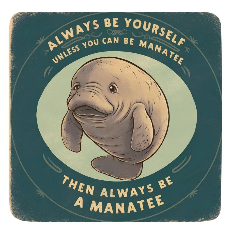 Sei Du selbst oder sei ein Manatee Lebensweisheit