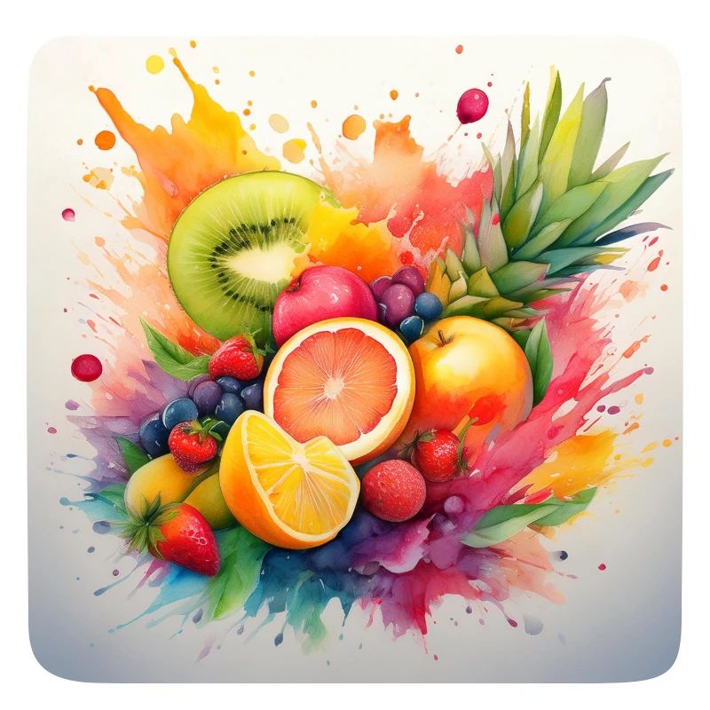 Vibrant Fruit Splash Art