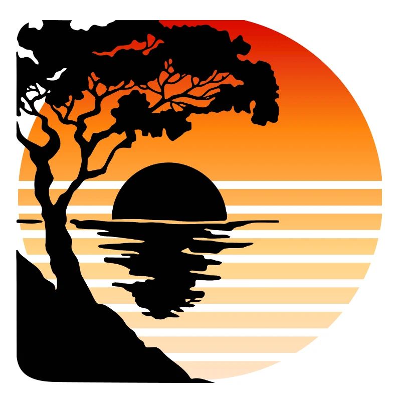 Minimalist Sunset Silhouette – Tranquil Nature Art