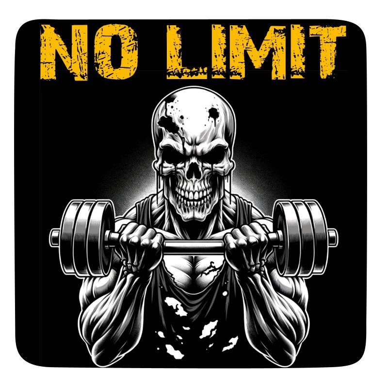 No Limit Hard Workout Skull with Dumbbell