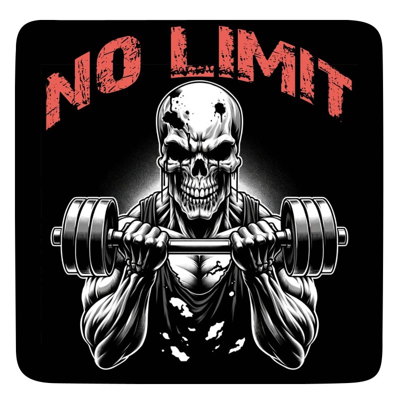 No Limit Hard Workout Skull with Dumbbell
