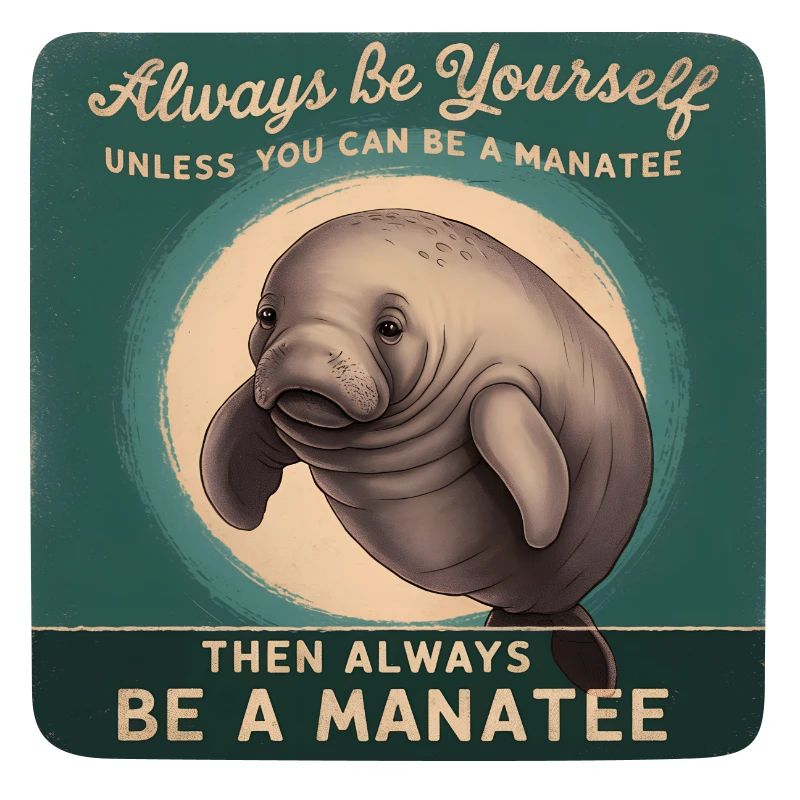 Sei Du selbst oder sei ein Manatee Lebensweisheit
