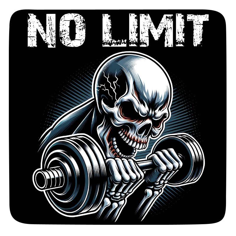 Crâne de musculation No Limit Workout avec haltère