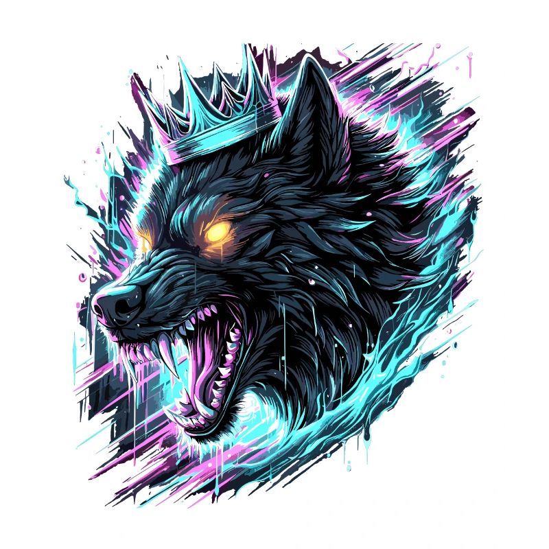 Königlicher Wolf Synthwave