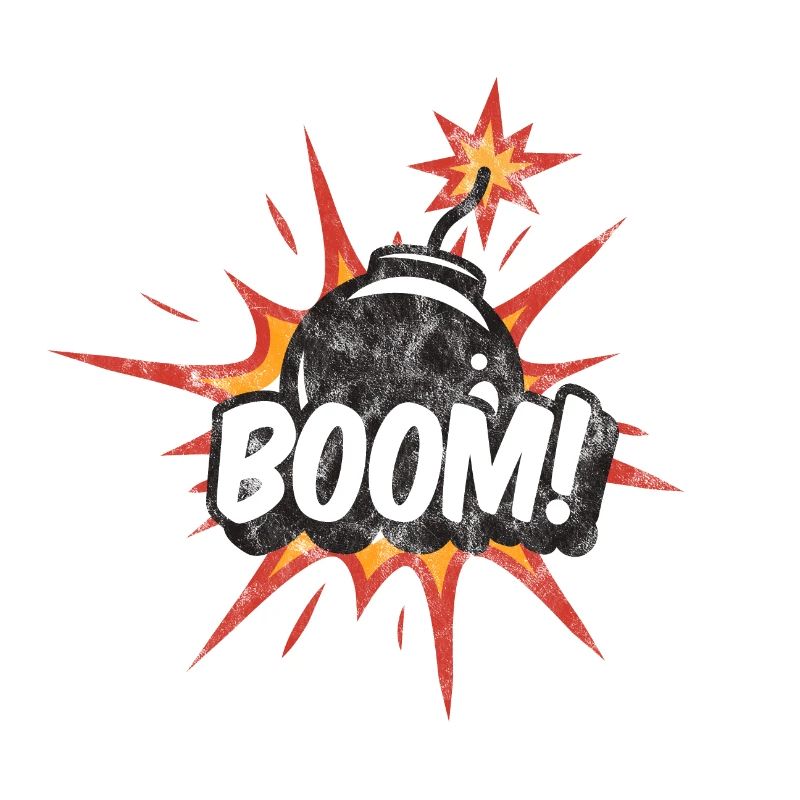 Boom! Bombe Explosion Kinder Comic