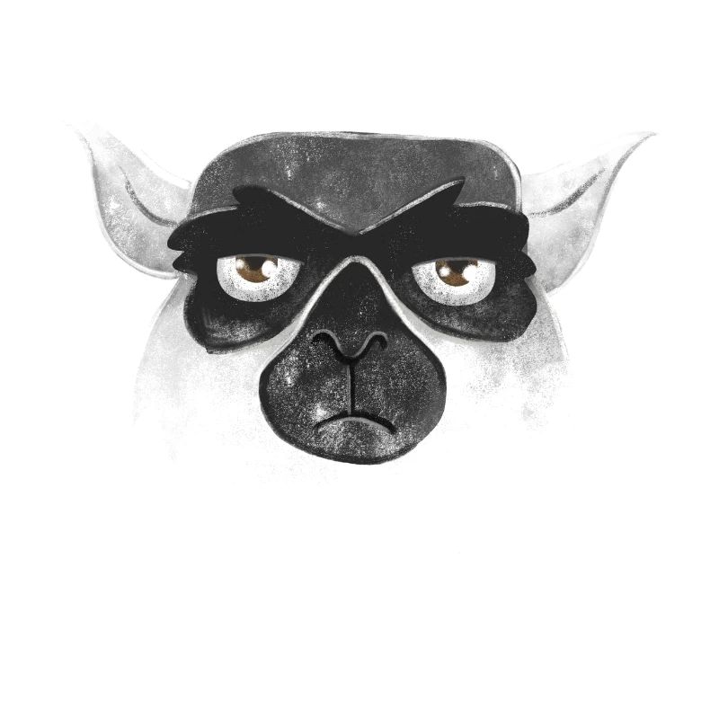 Grumpy unhappy lemur face