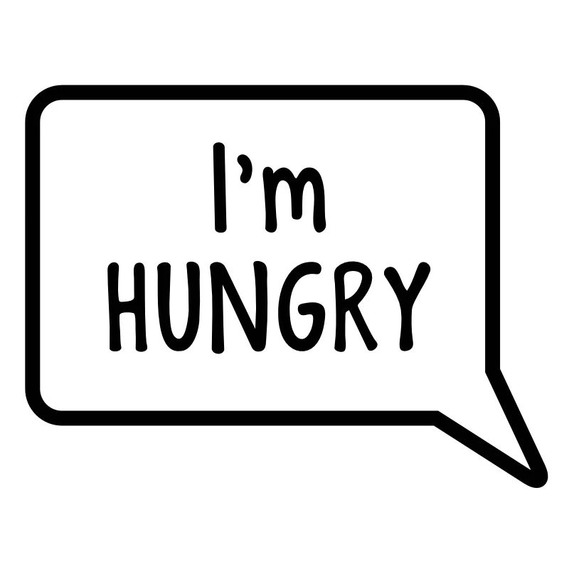 I'm hungry speech bubble tummy design