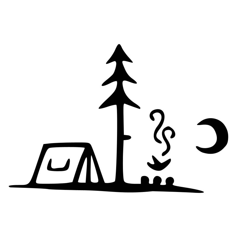 camping campfire moon