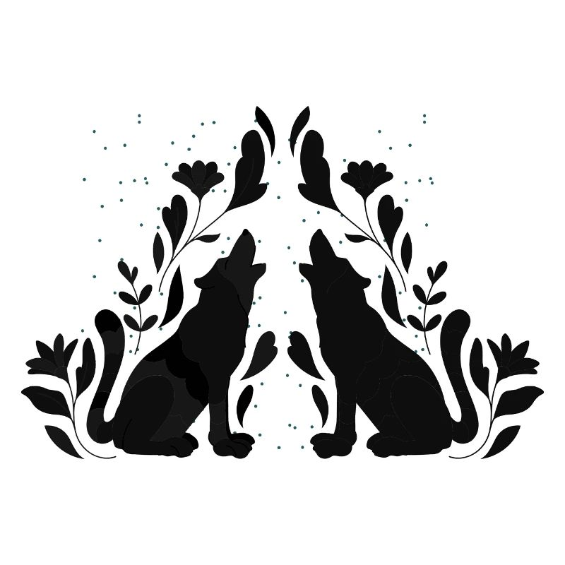 Mystical Howling Wolves – Nature & Moonlit Design