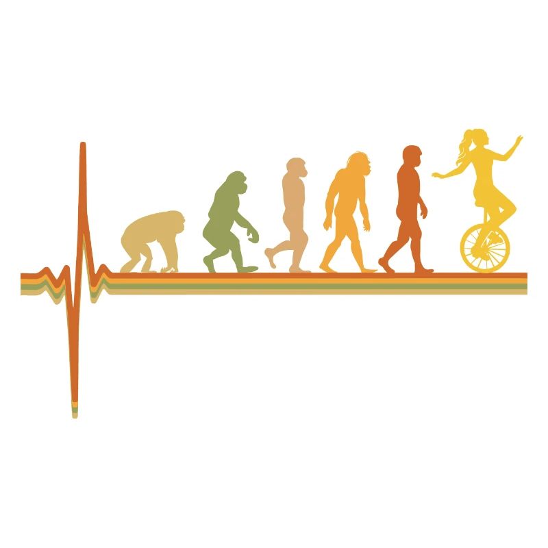 Unicycle ECG Pulse Heartbeat Retro Evolution