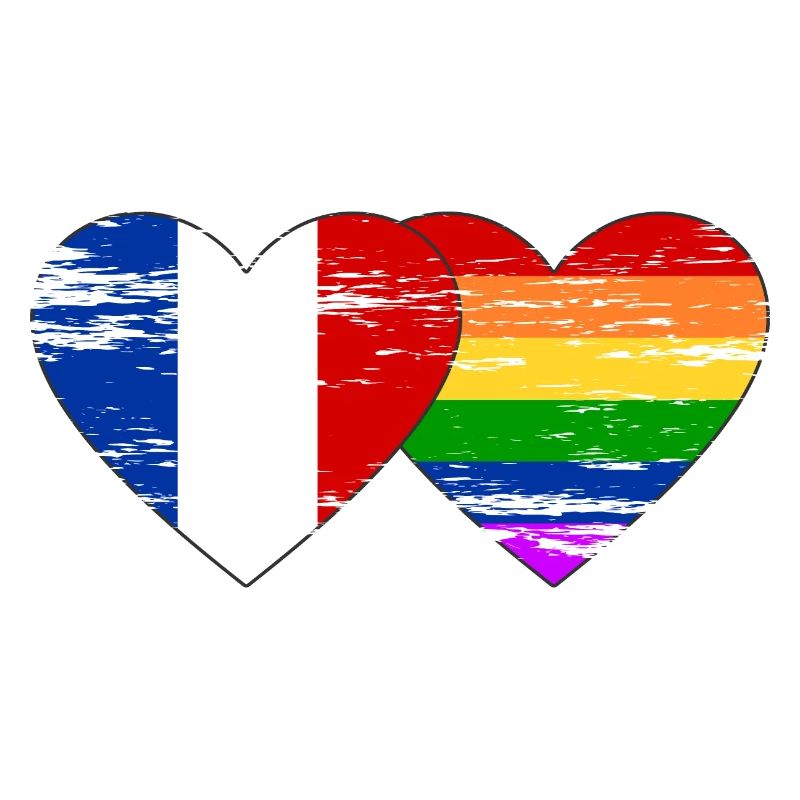 Frankreich Regenbogen Flagge used