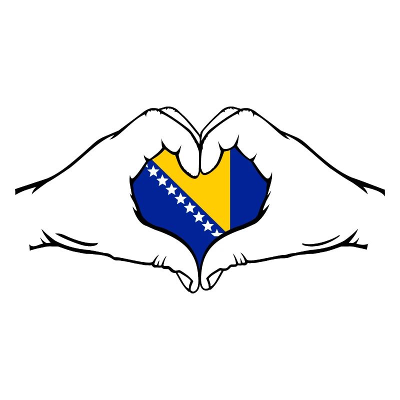 Drapeau de Bosnie en forme de coeur