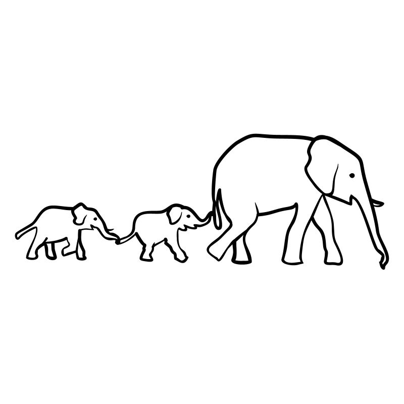 Elefanten Mutter und Junge, Elefant