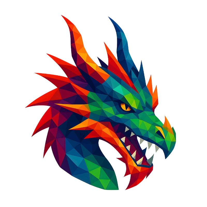 WPAP Stil Tiere - Drache